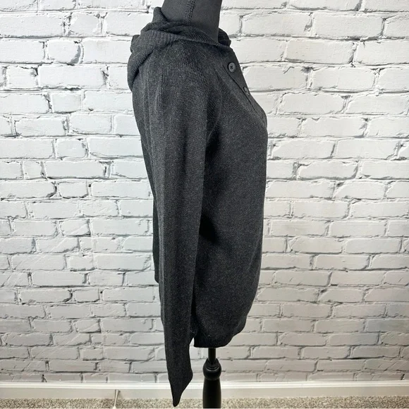 Prana Women's Milani Tunic Hoodie Sweater Size Small Black Organic Cotton Wool - Picture 3 of 12